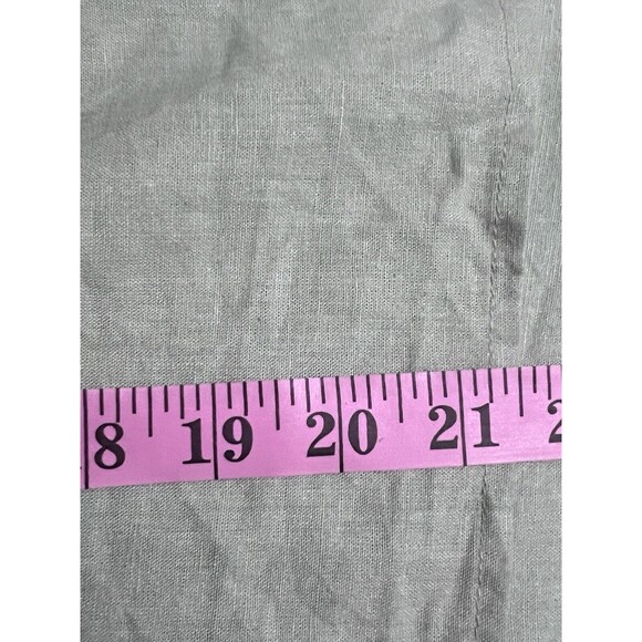 A New Day (Target) M Sage Green Blouse Top Linen Blend Oversized Comfort Tie - Picture 10 of 12